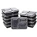 Glotoch 10 Packs 34 Ounce Rectangular Plastic Containers with Leak Proof Lid, Stackable, Disposable, BPA Free Lunch Box