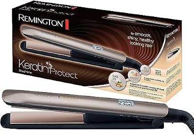 Glätteisen [hochwertige Beschichtung] Keratin (Keramikbeschichtung mit Keratin & Mandelöl angereichert) LCD-Display, 10 Temperatureinstellungen 150-230°C, Haarglätter S8540,Schwarz, 110 mm