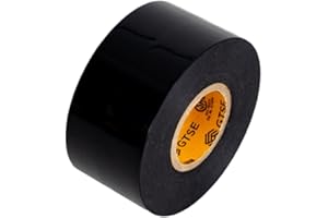 GTSE Wide Black Electrical Tape – Waterproof, Industrial Grade Vinyl Roll, 2 in x 66ft– Strong Self-Adhesive PVC Electric Tape for Wire Insulation, 7 Mil Thick, 600V – UL/CSA Listed