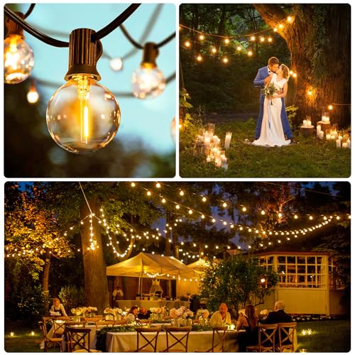 Outdoor Garden Lights, 10M/33FT G40 IP44 Waterproof Outdoor Light Chain, Adjustable Light 11 LED Outdoor Bulbs Warm Wire, Outdoor Garden Lamps for Terrace, Gazebo