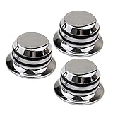 Beyond Guitar Metal Top Hat Tone Tuning Knobs for Fender Gibson Electric Guitar Jazz Bass LP ST Chrome Pack of 3