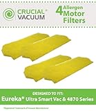 4 Replacements for Eureka Ultra Smart Vac Motor Filter Fits 4870 Series, Compatible With Part # 70082, by Think Crucial