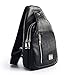 tuowan Small Sling Bag Crossbody Backpack Over the Shoulder Bag for Men Women Travel Outdoors, Lightweight Chest Pack (Small, PU leather)