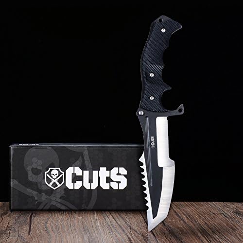 CutS Huntsman Crimson Web Fixed Blade Tactical Hunting Knife Dull - Classic Collection (Vanilla)