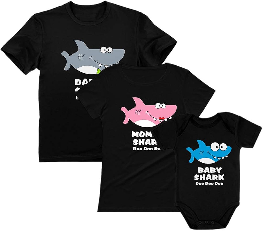 Baby Shark Mommy Shark Daddy Shark Family Set - Gift for Valentines Doo Doo Doo