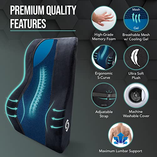 Samsonite, [Cooling Gel MidLow Back Support Pillow for Office Chair or