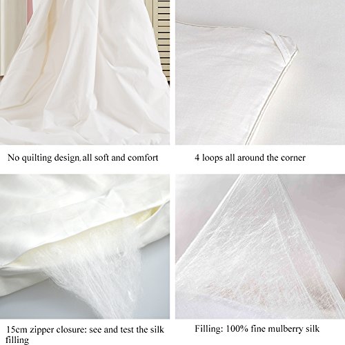 THXSILK 100% Mulberry Silk Duvet Comforter in White Cotton Shell for Baby Crib Toddler Bed