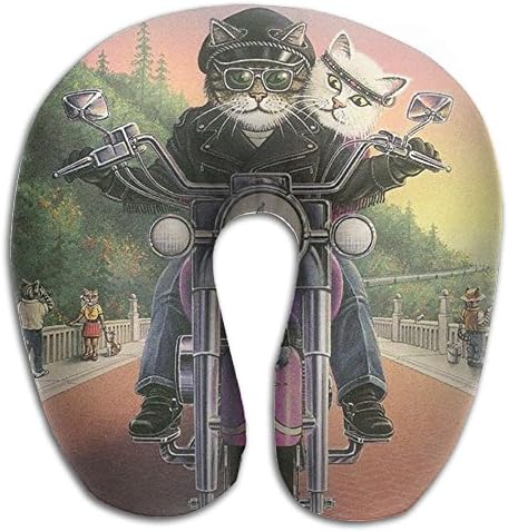 Hipster Cat Comfortable Adult Size Best Neck Pillow Orthopedic Memory Foam U-SHAPE For Toddler Car Seat Teen
