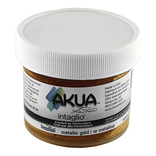 Akua Intaglio Print Making Ink, 2 oz Jar, Metallic Gold (IIMG2)