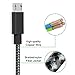 Micro USB Cable,Iseason 4Pack 6FT Nylon Braided Cord Long High Speed USB to Micro USB Charging Cables Android Fast Charger Cord for Samsung Galaxy S7 Edge/S6/S5/S4,Note 5/4/3,HTC,LG,Tablet (Black)