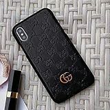 iPhone Xs Case, Black Premium PU Luxury Stylish Designer Fashion Leather Cover Case for iPhone X & Xs