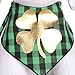 Tail Trends St. Patricks Day Dog Bandanas with Lucky Gold Clover Applique for Medium to Large Sized Dogs - 100% Cotton (L)