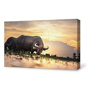 Canvas Wall Art for Living Room,Bedroom Home Artwork Paintings Cow Ready to Hang - 12x18 inches