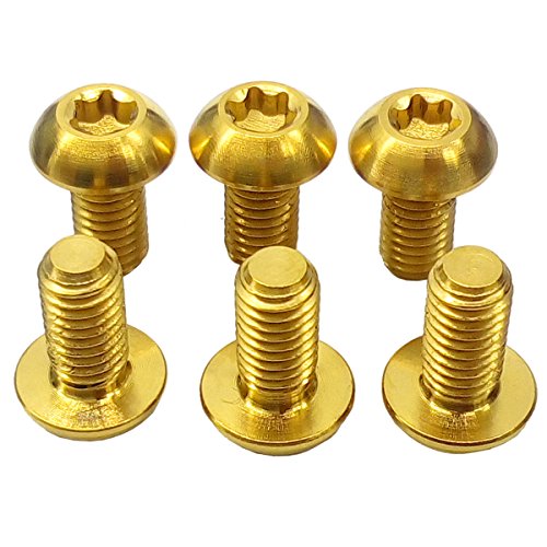 M5X10 Ti Titanium Bolt Torx Mountain Mtb Bike Bicycle Disc Brake Rotor Screws 6 Packed