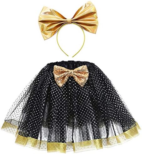 SanLai Girls Layered Birthday Outfit LOL Costume Halloween Tutu Skirt for Kids with Headband