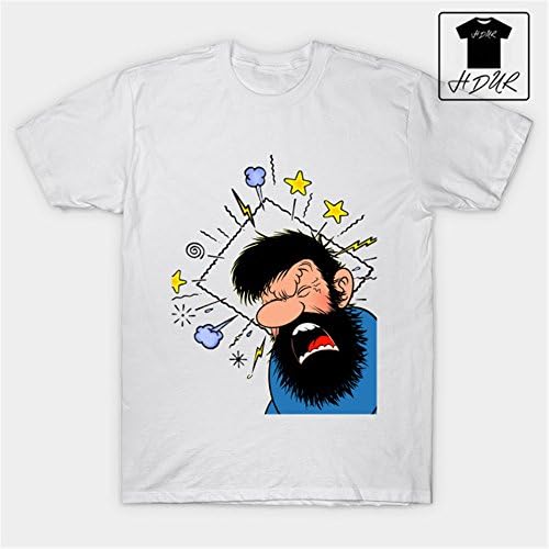 HDUR Captain Haddock Tintin Hip-Hop Unisex Graphic Tee Shirt T-Shirt-X-Large