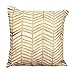 Canserin Pillowcase, Vintage Gold Stripe Cotton Linen Pillow Cases Sofa Waist Throw Cushion Cover Home Decor
