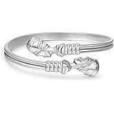 RINTOLER 18K Gold Plated Stainless Steel Bracelets for Men - Roman Numeral Bracelet Luxury Crown King Twisted Cuff Bracelet Set Men Cable Bangle Bracelets Set