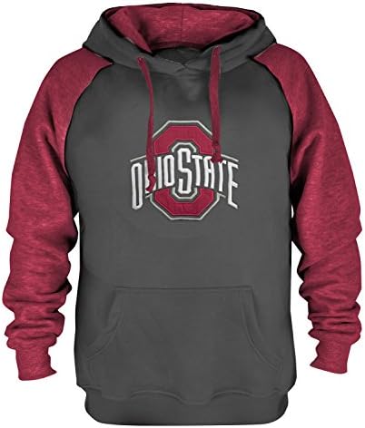 Mens Ohio State Buckeyes Embroidery Fleece Sweatshirt Hoodie (Dark Grey, L)