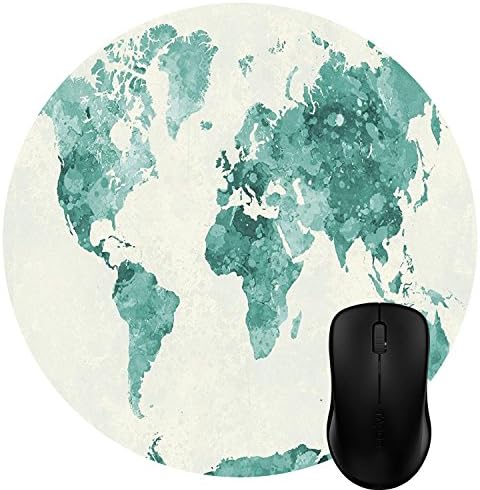 Luckcac Round Mouse Pad Customized Design, Abstract Vintage World Map Oil Painting Art