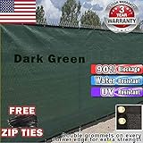 EVERGROW 8' x 50' Green Fence Privacy Screen Windscreen Cover Fabric Shade Tarp Plant Greenhouse Netting Mesh Cloth - Commercial Grade 170 GSM - Heavy Duty - 3 Years Warranty