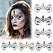 Face Jewelry Stickers, Kapmore 6 PCS Mermaid Face Jewelry Fashionable Removable Rhinestone Tattoo Face Gem Jewel Sticker for Valentine's Day Costume Party (Style 1)