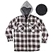 North 15 Men's Hooded Flannel Shirt - Polar Fleece Lining, Zipper Front (Medium - 5X Large)