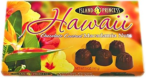 Island Princess Chocolate Covered Macadamia Nuts 5 oz floral box