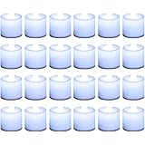 LANKER 24 Pack Flameless Led Tea Lights Candles - Steady Cool White Battery Operated Electronic Fake Candles – Decorations fo