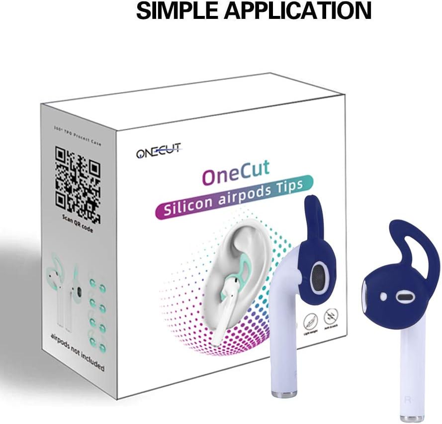 OneCut 5 works Silicone Ear tips for Apple AirPods/EarPods, Silicone Soft Covers Anti-Slip Sport Earbud Tips - Image 3