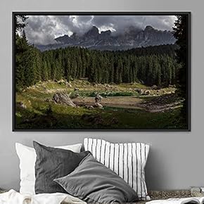 signwin Framed Canvas Wall Art Greenlands Aerial Dark...