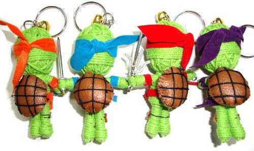 4 X Teenage Mutant Ninja Turtles TMNT 4Pcs/set Voodoo String Doll Keyring Keychain
