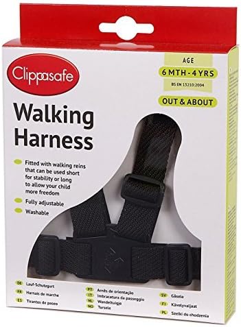 10 X Clippasafe Walking Harness and Reins (Black)