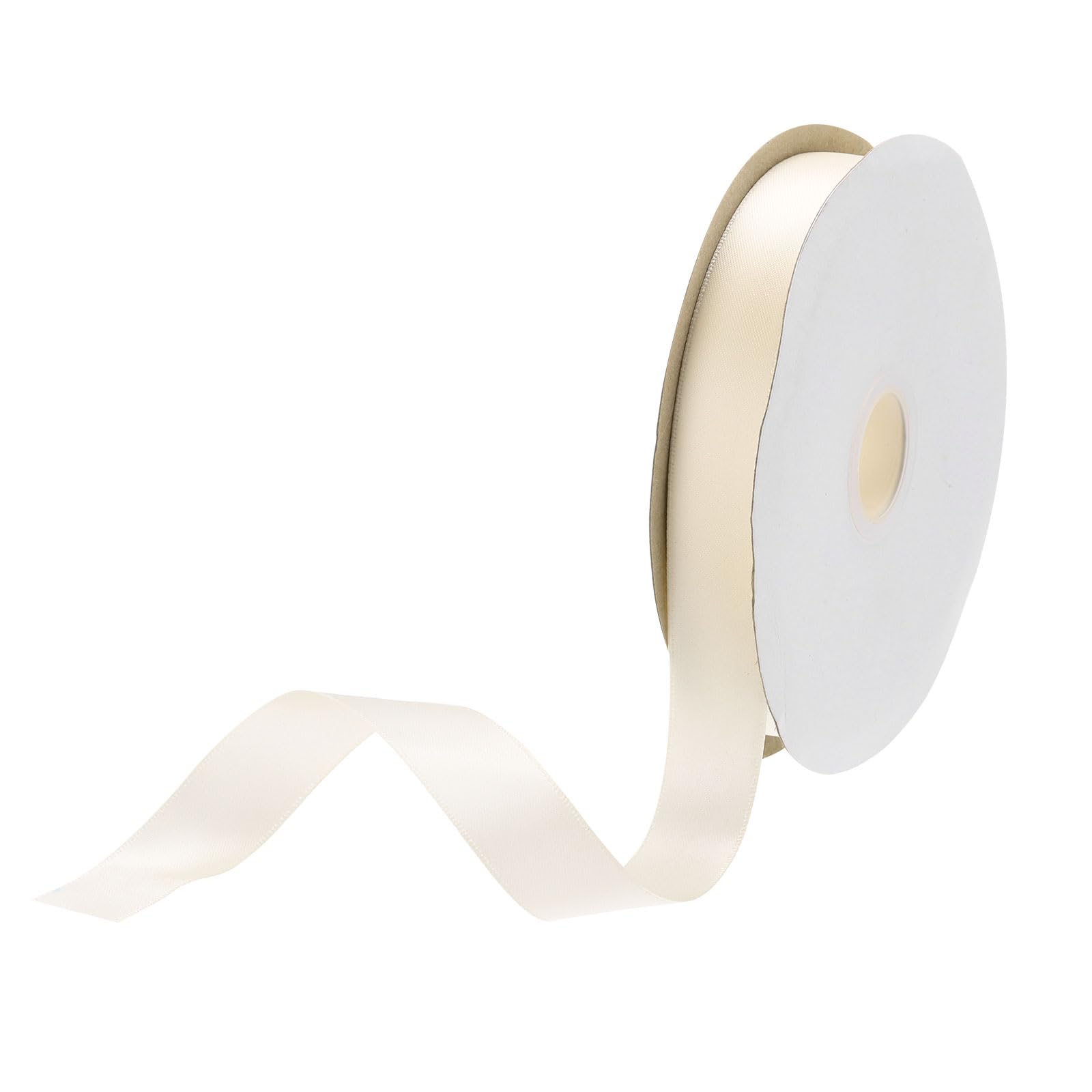 DMiotech 20mm Satin Ribbon 46m/150ft Thin Double Face Fabric Grosgrain Ribbon for Gift Wrapping Floral Hair Flower Bouquet, Beige
