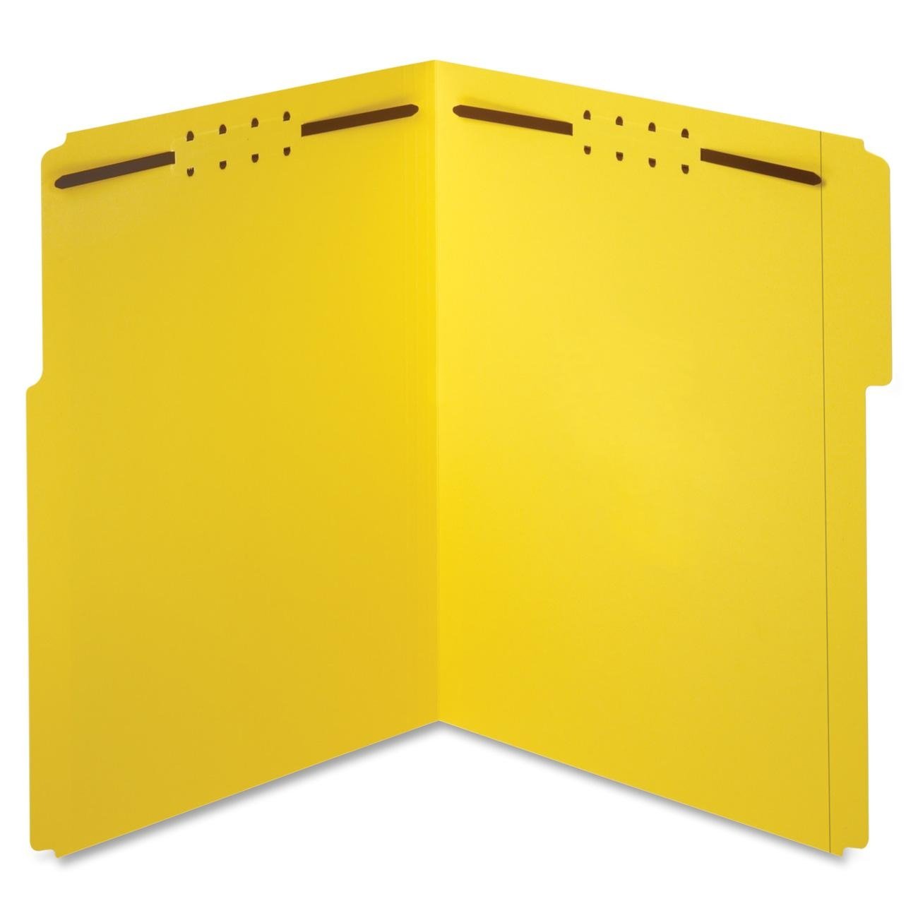 Globe-Weis/Pendaflex Fastener Folders, 1/3 Cut, Reinforced Tab, 2 Fasteners, Letter Size, Yellow, 50 Folders Per Box (22940)