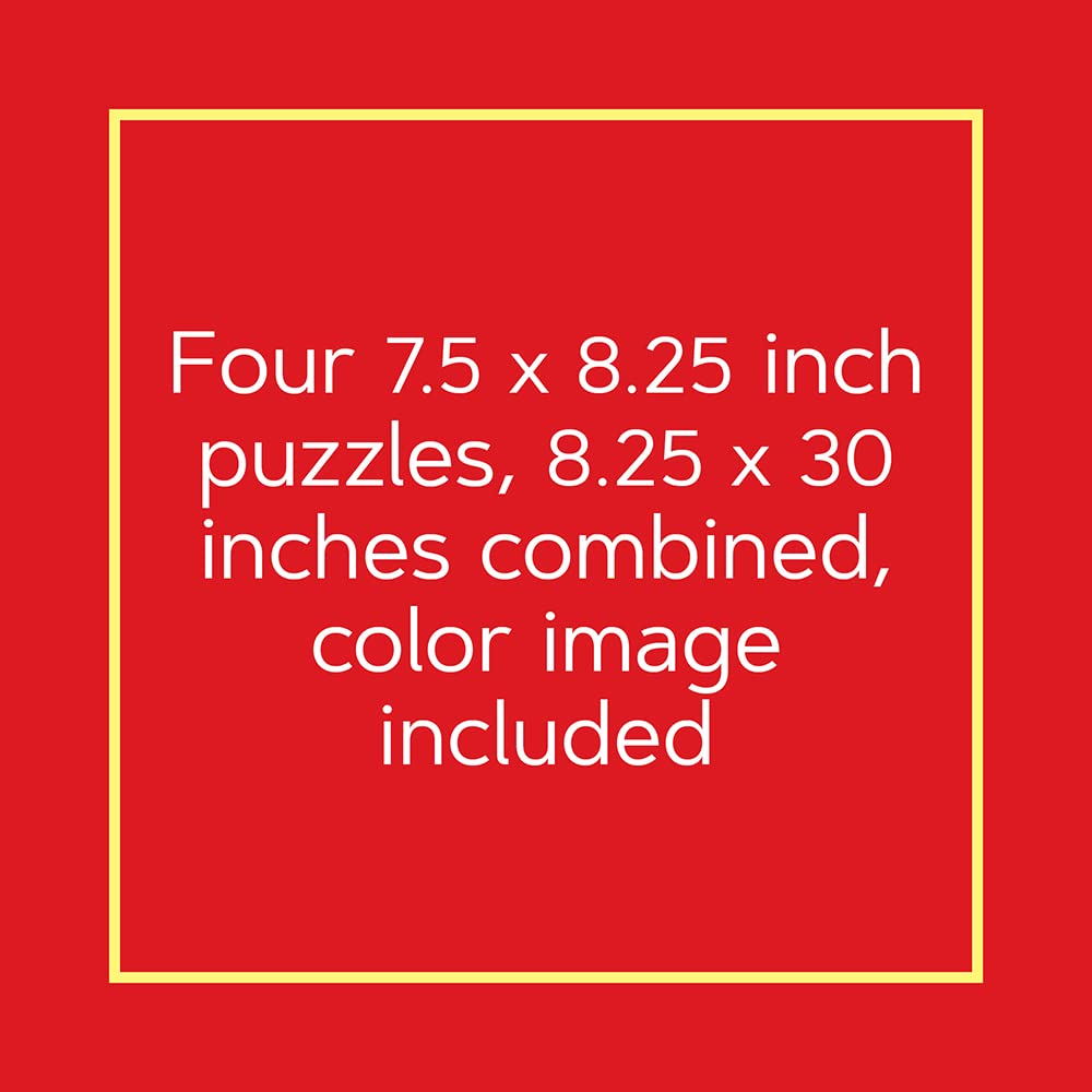 Lego Christmas Train Puzzle | Four Connecting 100-Piece Jigsaw Puzzles