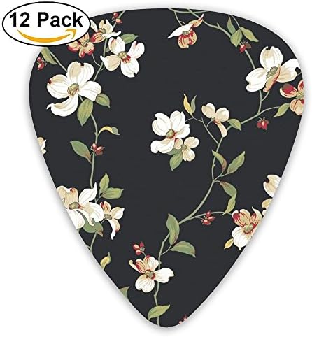 Yenba Floral Flower Heavy Acoustic Electric Medium Guitar Picks (12-Pack) Boys Funny 0.46/0.71/0.96 Mm Guitar