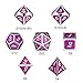 DnDnD Solid Metal Dice Set, Rose Pink D&D Metal Dice with Metal Box for DND Role Playing Game