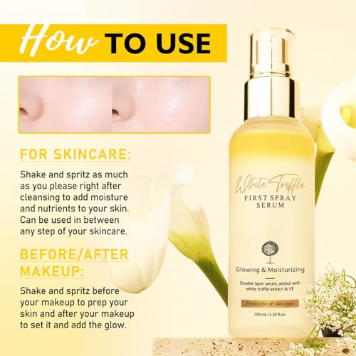 LBOYLOVE® White Truffle First Spray Serum, Hydrating Face Mist For Dry And Sensitive Skin, Dark Spot Correcting Glow Serum Multifunctional Spray, Body Mist For Women & Men, Vegan Korean Skincare