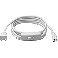 DiCUNO 9.8FT T5 T8 Tube Light Extension Cord with On/Off Switch, US Plug Cable Connector for LED Integrated Single Fixture, Shop Light, Garage, Under Cabinet, White, Pack of 1