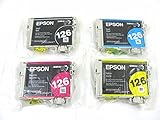 Genuine Epson 126 Ink Cartridges 4 pack in Original Bulk Packaging for Epson Stylus NX330 NX430 Workforce 60 435 520 545 630 633 635 645 840 845 WF-3520 WF-3540 WF-7010-WF-7510 WF-7520
