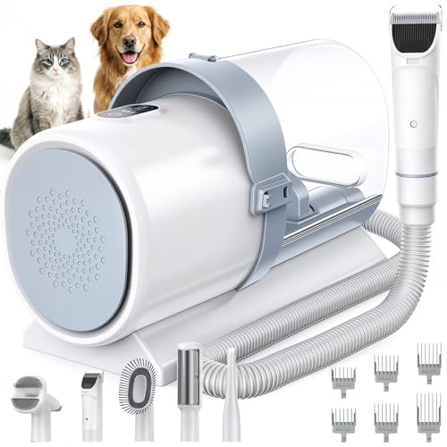 NEWBULIG Pet Grooming Vacuum Kit, 2.5L Dust Cup, 3 Suction Modes and 5 Groomer…