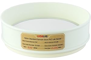 PVC Nylon Lab Sieve 200 Mesh(0.075mm), LVDALAB 7.9Inch(20cm) Diameter Sample Sifter Strainer for Industrial Lab Home