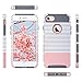 ULAK iPhone 7 Case, Colorful Series Slim Hybrid Scratch Resistant Hard Back Cover Shock Absorbent TPU Bumper Case for Apple iPhone 7 4.7 inch - Rose Gold Stripes/Grey