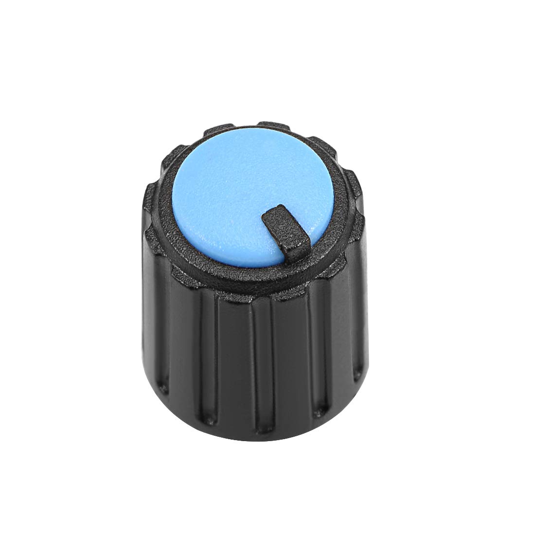 sourcing map 30Pcs 10x12mm Plastic Potentiometer Rotary Knob Black,Blue,for 6mm Diameter Shaft Guitar Volume Knob.
