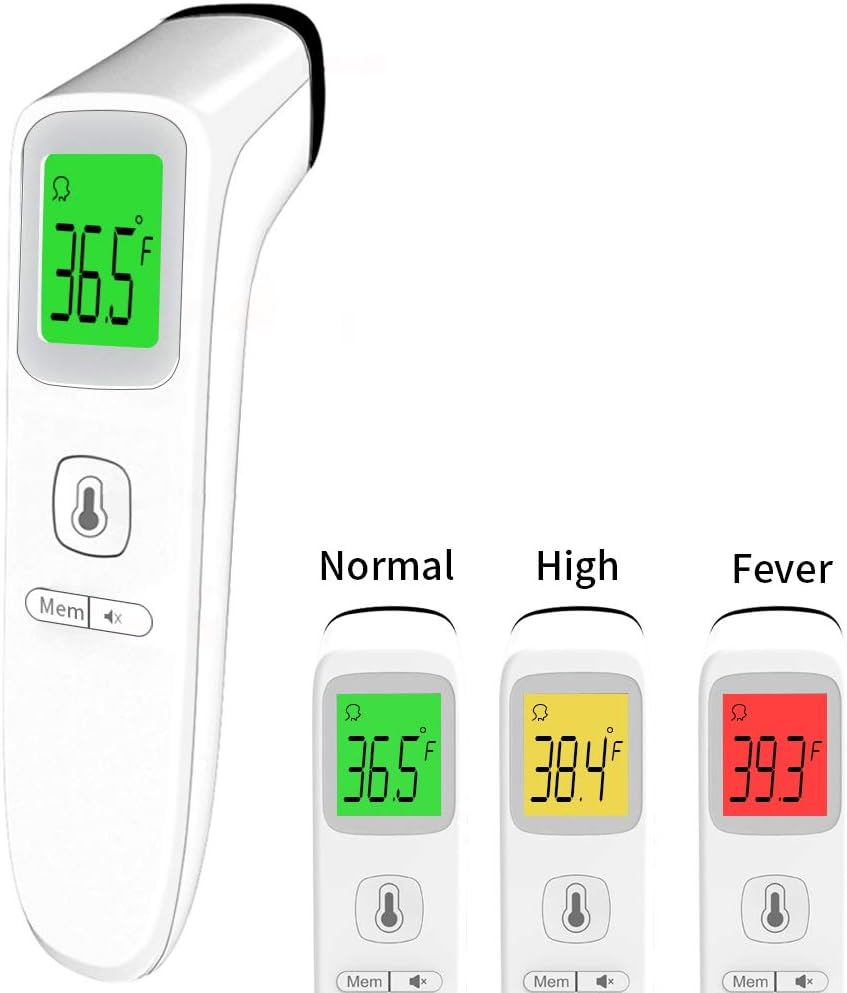 Forehead Thermometer for Adults, FDA Approved Temperature Gun, Electronic Thermometer for Fever, Medical Thermometer Non-Contact Ear Thermometer for Kids, Memory Function, Ideal for Babies, Adults
