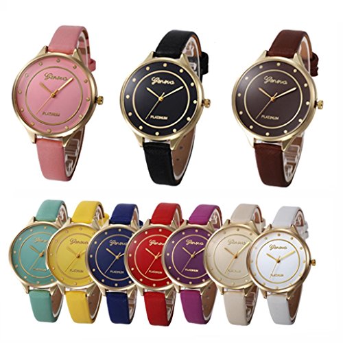 Hmlai 10 Pack Wholesale Women New Fashion Casual Checkers Faux Leather Quartz Analog Wrist Watch