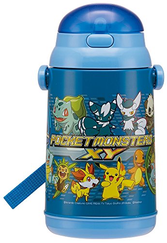 Pokemon XYã€€Push open type cold silicon straw bottle 400ml (with WAIWAI original gift!)