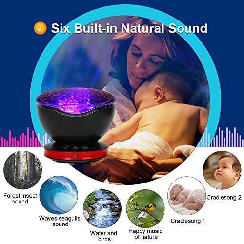 Ocean Wave Projector, Night Light Lamp with Adjustable Lightness
