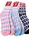 HASLRA Check Soft Warm Microfiber Fuzzy Socks 3 Pairs (Mix1)